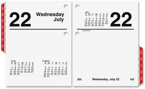 E919-50 At-A-Glance Compact Size Daily Desk Calendar Refill - Daily - 3.75" x 3" - January till December 1 Day Double Page Layout