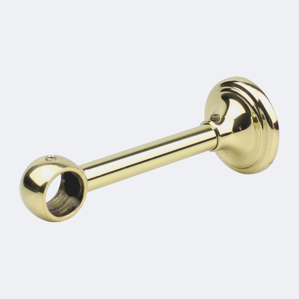 BOULET Kit barre à rideaux 2m00 Laiton Poli Verni 20mm Mur Capuchon