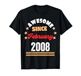 Febrero 2008 Cumpleaños Impresionante Desde 2008 Febrero Vintage Camiseta