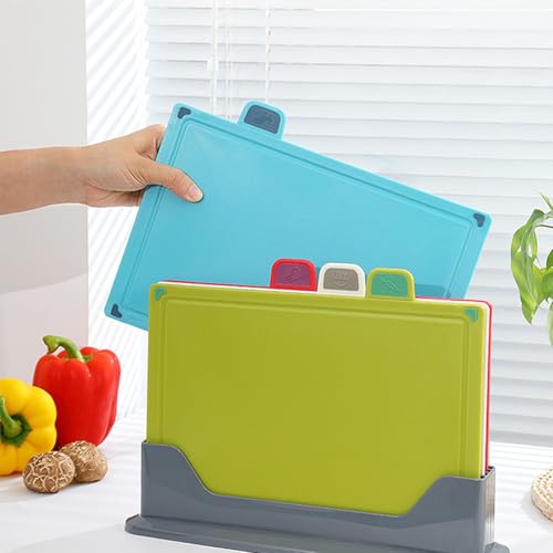 Planches à découper antidérapantes avec icônes d'aliments et support vertical - 7