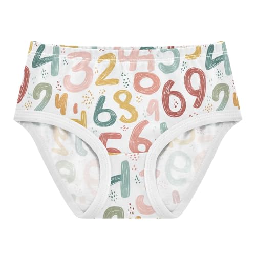 Wusikd Numbers Girls' Underwear Cotton Girls Briefs Soft Toddler Underwear 2T