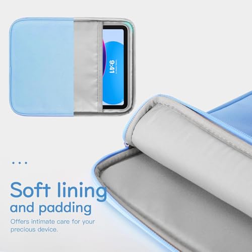 Image of Dadanism 9-11 inch Tablet Sleeve Bag Carrying Case for iPad (A16) 11th Gen 11 inch, iPad 10th Gen 10.9 inch Air 5 /4, iPad Air M4 /Pro 11 inch, iPad 9 /8 /7th, Galaxy Tab A11+ Plus 11 inch, Remarkable 2 10.3 inch, Baby Blue
