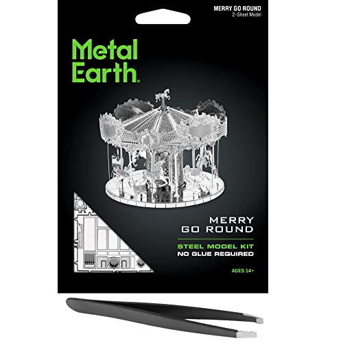 Kit de modélisme en métal 3D Metal Earth Merry Go Round avec pince de précision inclus