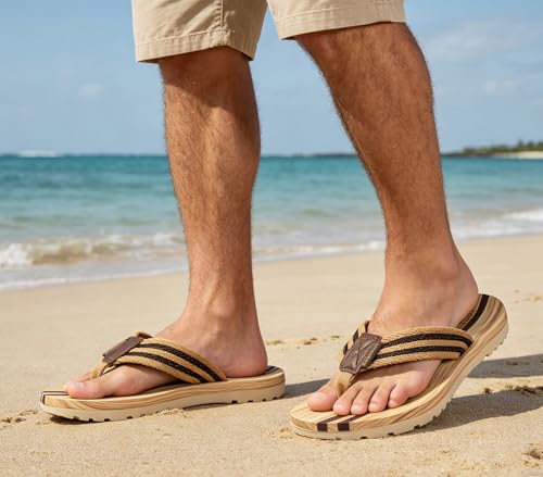 Image of Eagsouni Mens Womens Flip Flops Beach Thong Sandals | Unisex Comfortable Walking Thong Sandals，Beach Pool Water Slip On Indoor Outdoor