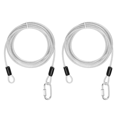 Câble antivol de sécurité PATIKIL en acier inoxydable 304 de 3m avec revêtement vinyle (Lot de 2)