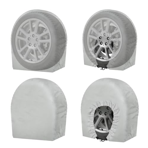 4PCS Water-Resistant Trailer Tire Covers for 24-26" Wheels