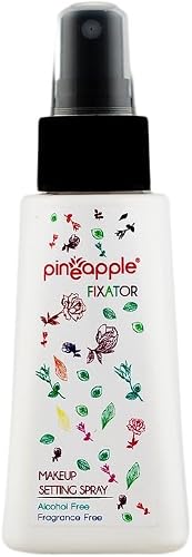 Pineapple Makeup Setting Spray 80 g. Lightweight, alcohol-free makeup setting spray with a hydrating, long-lasting formula that locks makeup in place and flawless all day