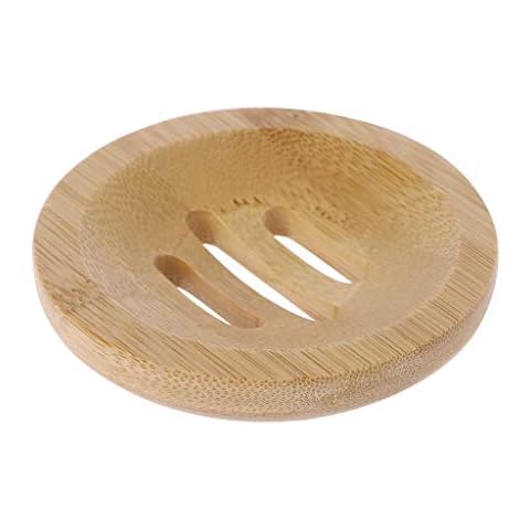 Kcnsieou soap dish bamboo Handmade Round soap dish Cover