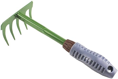 WJFLUCK Small Garden Rakes Iron Rakes Hand Cultivator Gardening Tools for Home Lawn Balcony Farm Outdoor
