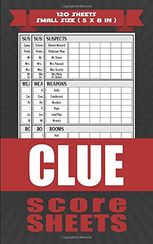 Clue Score Sheets: Dr. Orchid & Mrs. White | Detective Board Game Paper Sheets Refills book.