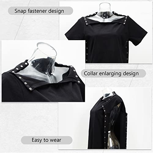 Hercicy Post Surgery Shirt Unisex Shoulder Surgery Shirts Left and Right Side Snap Access Recovery top for Women Men2