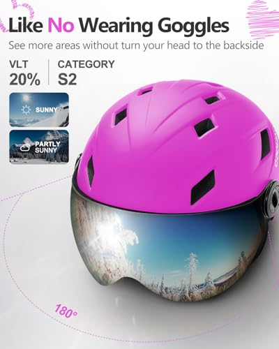 Odoland Kids Ski Helmet with 2-in-1 Visor Goggles for Boys & Girls, Adjustable Snowboard Helmet with Magnetic Buckle Strap for Children Ages 3-12 Skiing & Snowboarding - Image 6