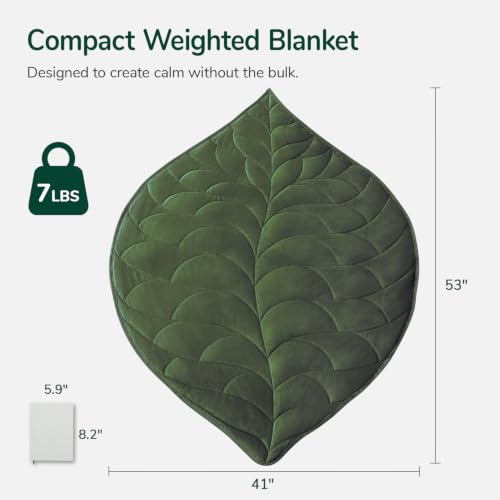 Image of Kaisa Weighted Blanket for Adults 7lbs 41 inch x 53 inch, Soft Heavy Cozy Luxury Crystal Velvet Small Weighted Lap Blanket, All-Season Blanket, Machine Washable, Olive Green
