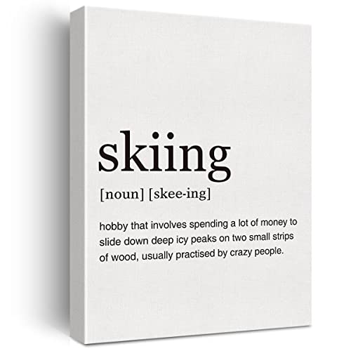 Lexsivo Skiing Definition Print Canvas Wall Art Home Office Decor Modern Ski Painting 12X15 Canvas Poster Framed Ready To Hang Artwork Skier Gift #TOP11