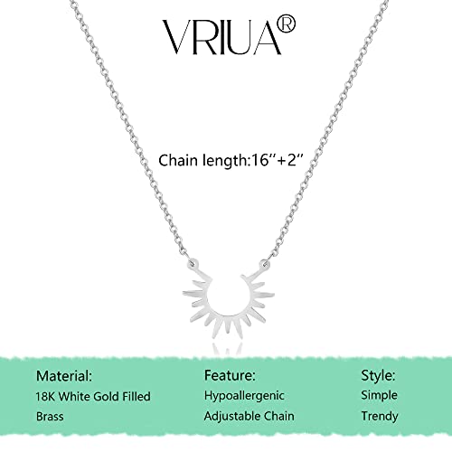 VRIUA Silver Necklace for Women 14K Silver Plated Dainty Bow Snowflake Star of David Butterfly Sun Lotus Flower Bead Necklace Simple Jewelry Everyday4