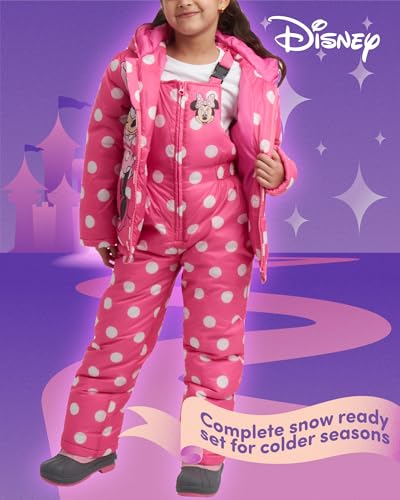 Disney Girls Snowsuit Set - Minnie Mouse, Lilo & Stich 2 Piece Ski Jacket and Snow Bib Pants for Toddlers/Little Girls (2T-7)4