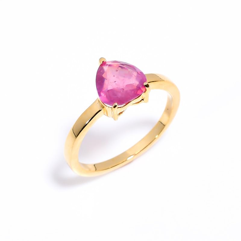 Bague en argent sterling 925 solitaire pierre naturelle pour femme