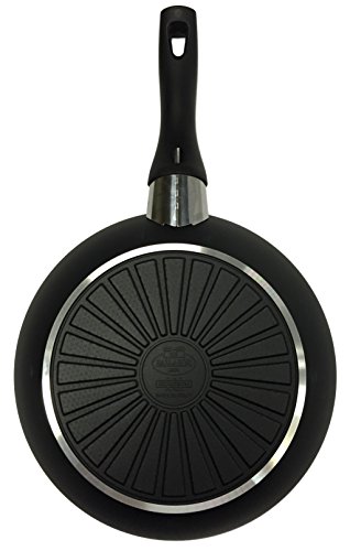 BALLARINI Bologna Granitium Pfanne mit Antihaftbeschichtung, Induktionsgeeignet, Mit Temperaturkontrolle, 24 cm, Aluminium, Schwarz – Ansicht 3