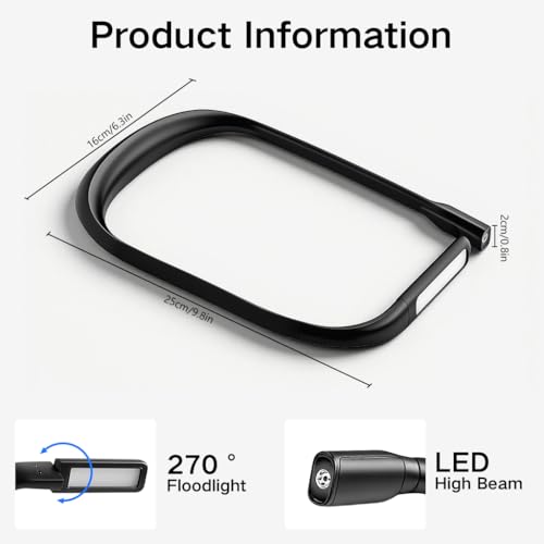 Image of ELEPHANTBOAT 3-Color Book Light for Night Reading, LED Book Bright Neck Hug Light, 270 Adjustable Neck Hanging, USB Rechargeable Travel Handcraft, 10 Hours Working Duration