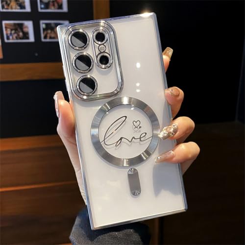 Chargeur étui magnétique Samsung S24 Ultra antichoc transparent et chic