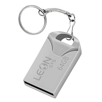 Pendrive 64GB USB 2.0 Metálico - Compacto Portátil Armazenamento Seguro Alta Velocidade Transferência de Dados Plug Play para PC Notebook Rápida Leve Resistente Prateado Chaveiro Pen Drive Sem Tampa