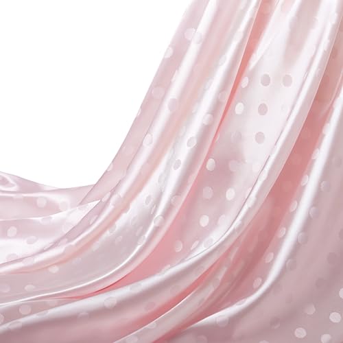 HommxJF 6Pack Blush Pink Polka Dot Satin Table Cloth 90 x 90 Inches,Blush Pink Round Tablecloth Stain Resistant Wrinkle Free Silkly Soft Table Cloths for Wedding, Dining Room, Indoor and Outdoor Use by HommxJF - Used condition - Image 6