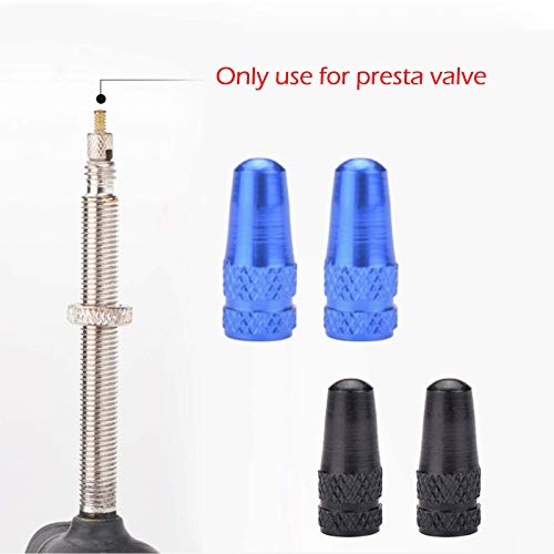 10 Pack Aluminum Bike Valve Caps,Presta Wheel Rim Tyre Stem Air Valve Caps For Mtb Road Racing Bicycle, Rocket Style-Blue/Black #TOP5