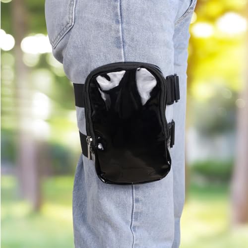 Sac de cuisse classique en polyuréthane noir avec finition imperméable durable