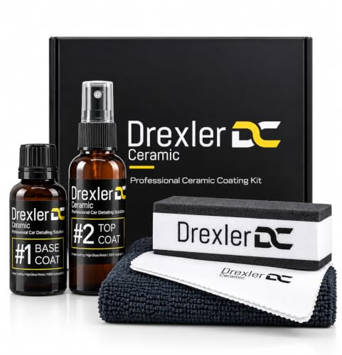Drexler Ceramic Protection Kit 30ml + 50ml &ndash; Rev&ecirc;tement C&eacute;ramique 9H Professionnel, Protection Longue Dur&eacute;e 3-5 Ans pour Voiture, Auto Car Care, Protection Haute R&eacute;sistance