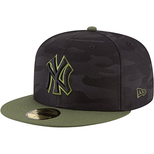 New Era New York Yankees 2018 Memorial Day On-Field 59FIFTY Fitted Hat ? Black/Olive (8) - 8