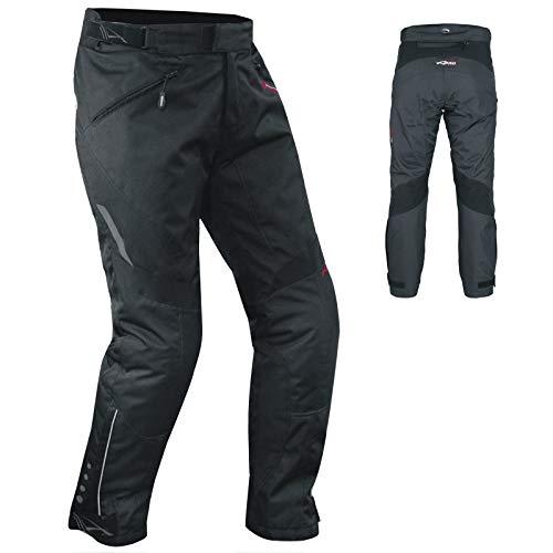 A-pro Pantaloni Impermeabili da Uomo, Protezioni CE, Termiche per Motociclisti, Moto, Colore: Nero 30