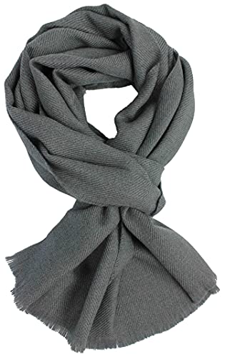 Rotfuchs Wollschal (Merino extrafein) Damenschal Herrenschal Uni muster in grau Made in Germany