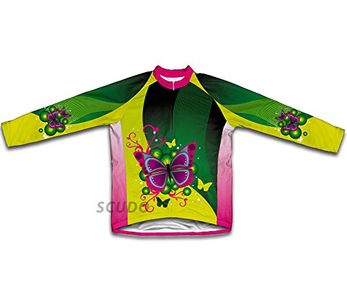 Fluttery Butterfly Winter Thermal Cycling Jersey for Women - Size M