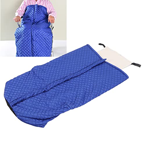 Natudeco Cozy Wheelchair Cover Blanket Thicken Warm Wheelchair Fleece Wrap Warm Cover Mobility Blanket Accessories Winter Gear for Cold Weather Outdoor Activities (Blue) - Image 2