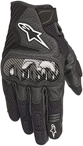 Alpinestars Men's SMX-1 Air v2 Motorcycle Riding Glove, Black, Large