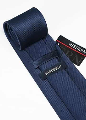 Image of HISDERN Mens Ties Solid Color Ties for Men Formal Necktie with Pocket Square Set Satin Silk Neck Tie Handkerchiefs Set