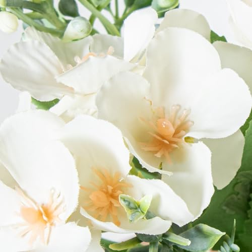 Fleurs en polyester blanc DRW pour créer un centre de table de mariage champêtre - 5