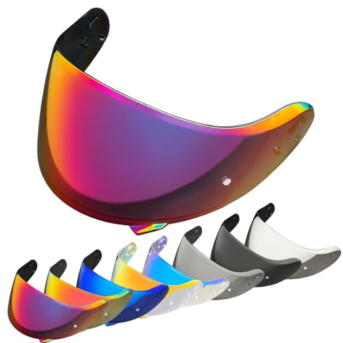 YMTSGEQ Neotec 2 Helmet Visor Replacement.CNS-3 Motorcycle Helmet Shield UV Protection Compatible with Neotec 2 (Revo Rose Red)