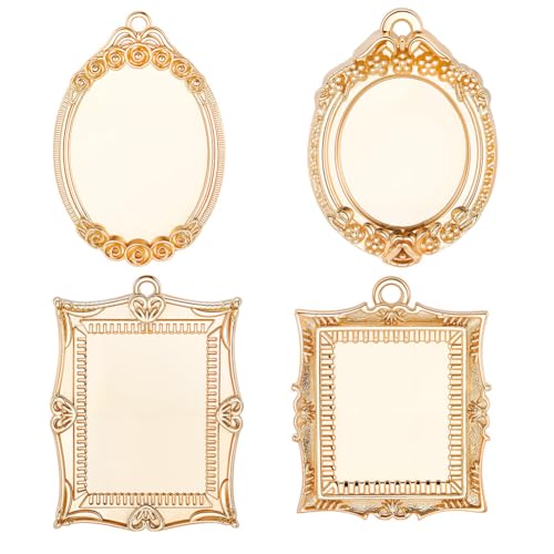 Plateaux à pendentifs Beebeecraft avec 4 supports géométriques variés brillants en or