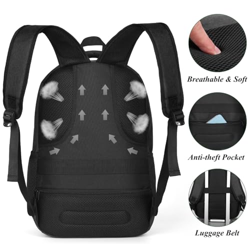 Mochila escolar YAMTION negra con puerto USB 15.6 pulg miniatura 5