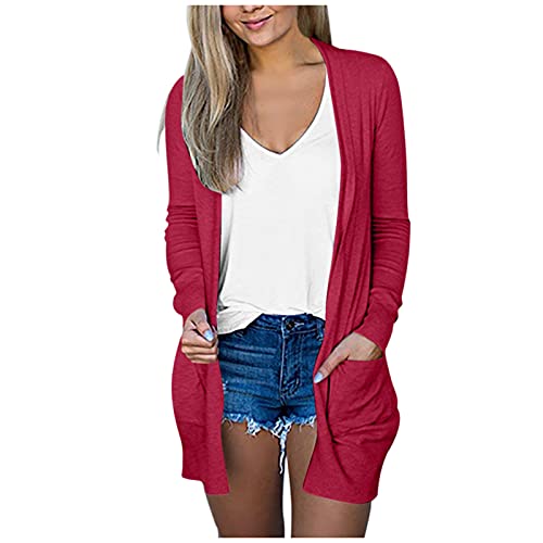 Cardigan Sweaters for Women Chunky Cardigans Sweaters Summer Light Weight Cardigan Cardigan y2k,Sweaters for Women Red