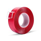 Double Sided Mounting Tape - 1 Inch Wide 10 Feet Long Adhesive Removable Clear Heavy Duty Double Sided Tape for Wall Mount,Photo Mounting,Outdoor Mounting,Art Mounting,Glass Mounting(Pack of 1 Roll)