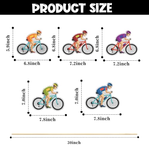 Image of Bicycle Centerpiece Sticks, Adult Birthday Table Toppers,Bike Theme Birthday Party Decorations, Bicycle Racing Party Supplies.Set of 15