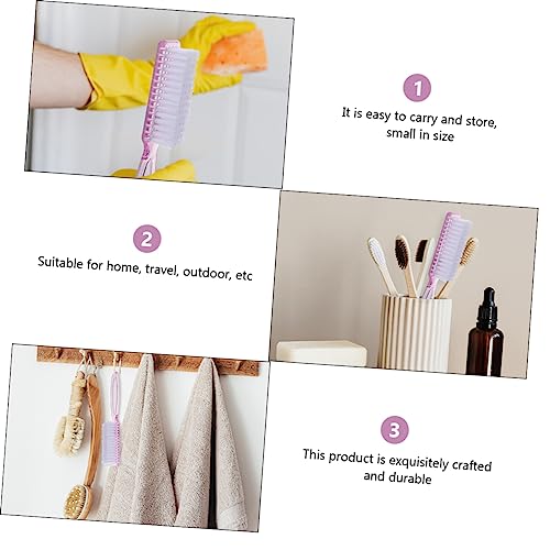 FRCOLOR 6 Pçs Cabo Escova De Unhas Limpador De Unhas Limpador Doméstico Escova De Limpeza De Unhas E