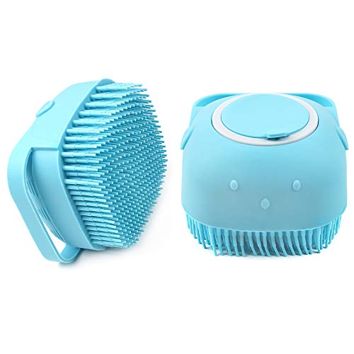 Silicone Bath Body Brush, Exfoliating Body Scrub Brush, Colorful Shower Brush With Soap Dispenser with Ultra Soft Texture, Lathers Well, Eco Friendly (deep blue)