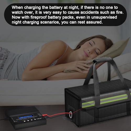 Riokko Bolsa de bateria de lítio à prova de fogo, bolsa de segurança de bateria de bicicleta elétric
