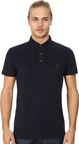 Image of French Connection Men's Waffle Yoke Polo, Marine Blue, X-Large