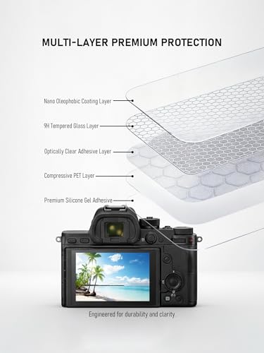 iDaPro Screen Protector for Sony RX100 VII / VI / V / IV / III / II & Hand Lanyard [3+1 Pack] Tempered Glass Easy Installation