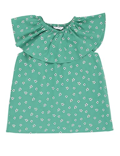 Image of Marks & Spencer Girls Floral Viscose Round Neck Regular Fit T Shirt