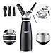 Sivaphe Professional Whipped Cream Dispenser Aluminum Grade Canister, Heavy Duty Cream Whipper Homemade Bliss, Portable Whipped Nitro Coffee Maker Black（8g Chargers Not Included)